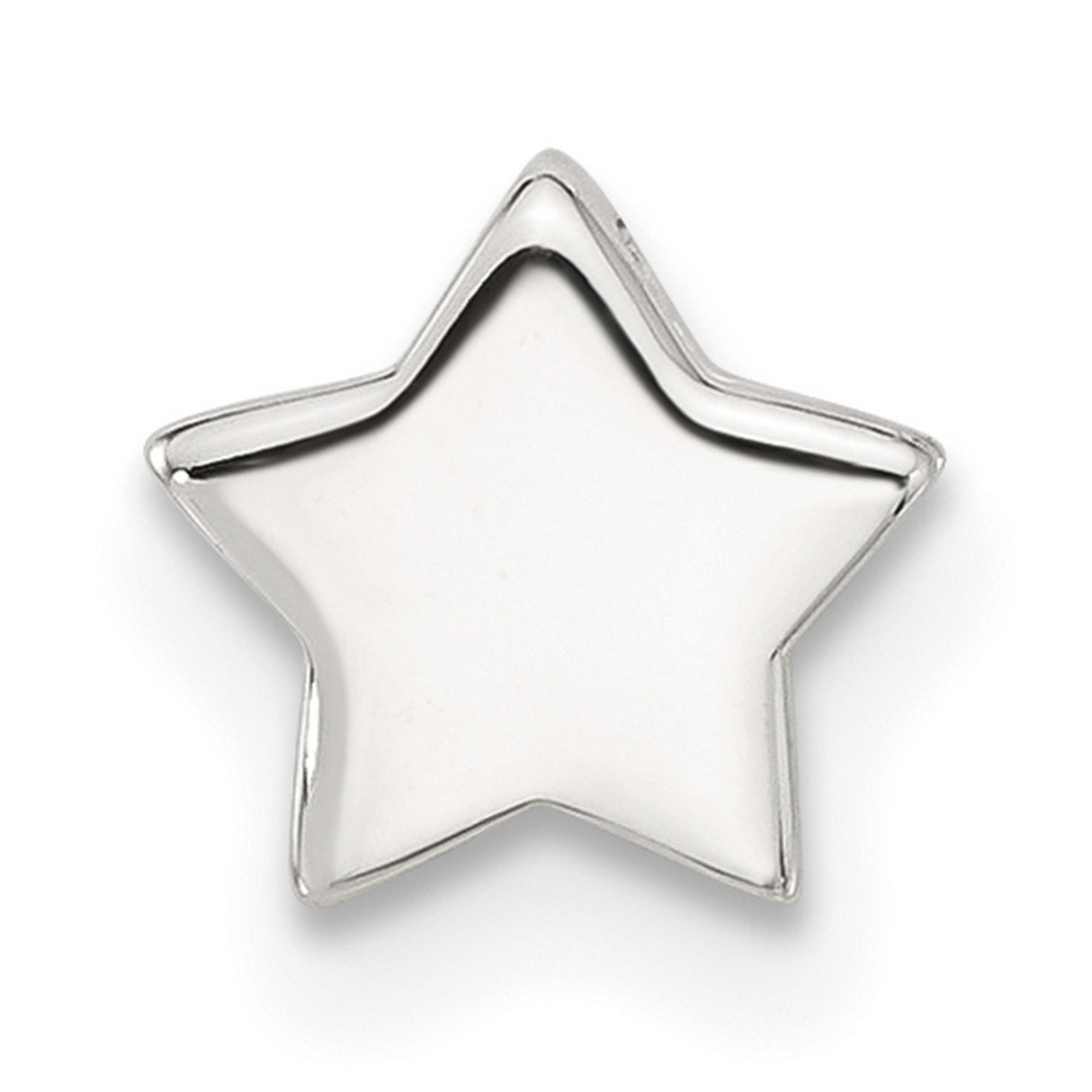 Sterling Silver Star Charm Pendant, Smooth Five-Point Design, Minimalist Celestial Jewelry