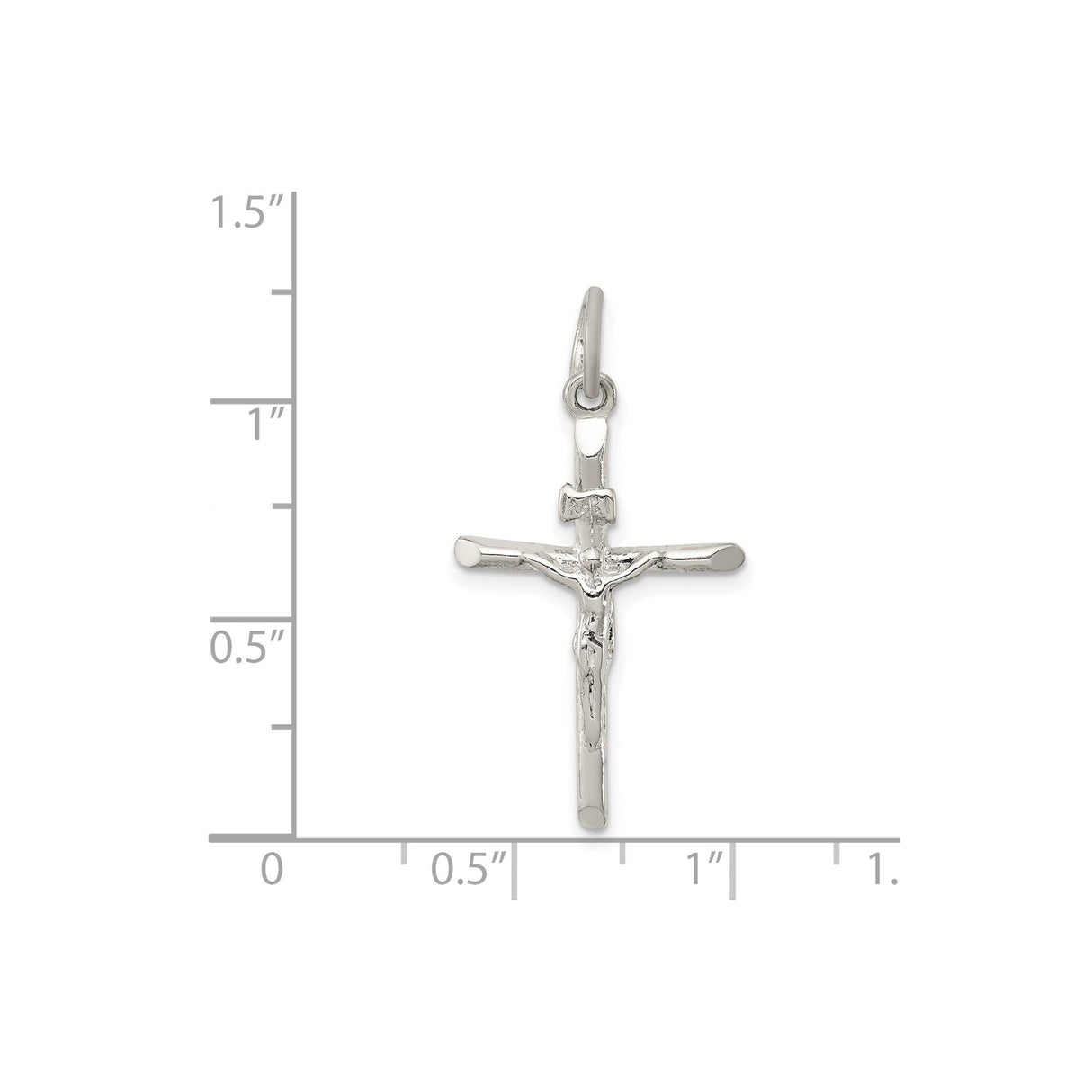 Sterling Silver Crucifix Cross Pendant with Hand Detailed Jesus Figure, Christian Devotional Style