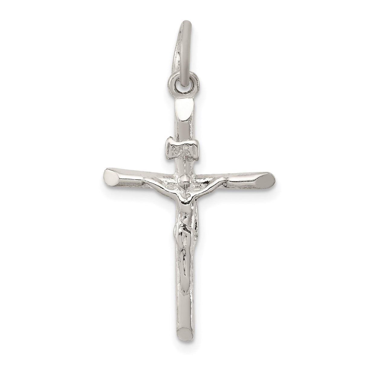 Sterling Silver Crucifix Cross Pendant with Hand Detailed Jesus Figure, Christian Devotional Style