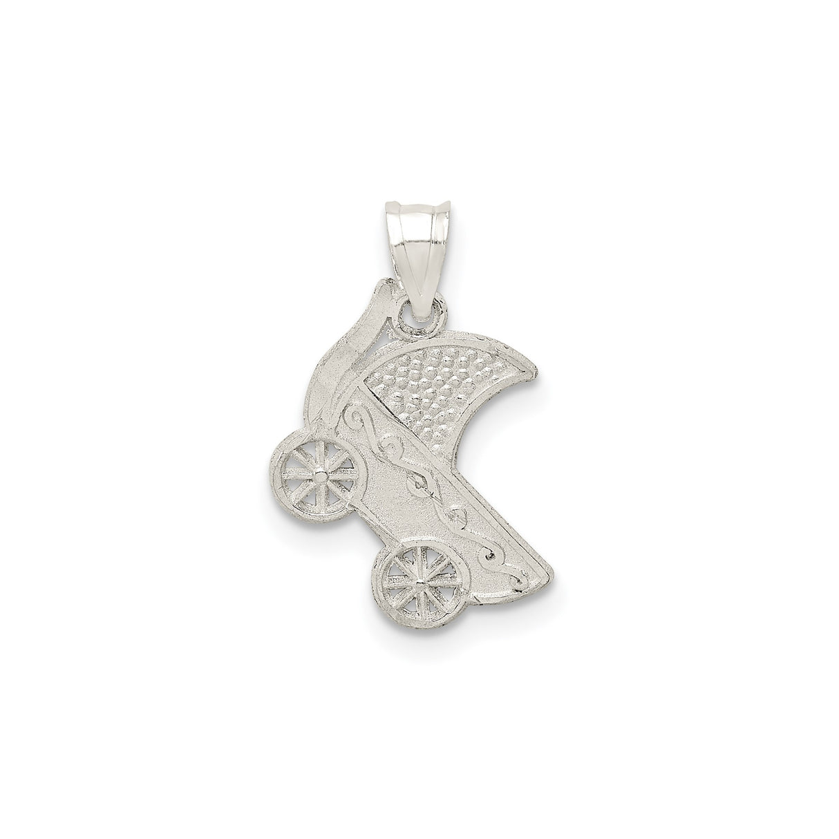 Sterling Silver Baby Stroller Pendant Charm, Motherhood and Family Love Theme