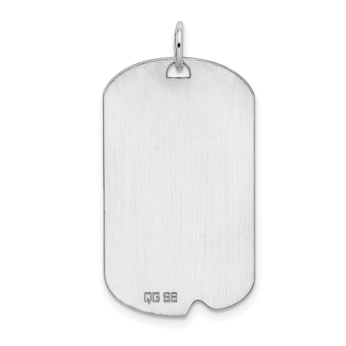 Sterling Silver Dog Tag Pendant with Polished Flat Surface, Military Style for Men or Unisex