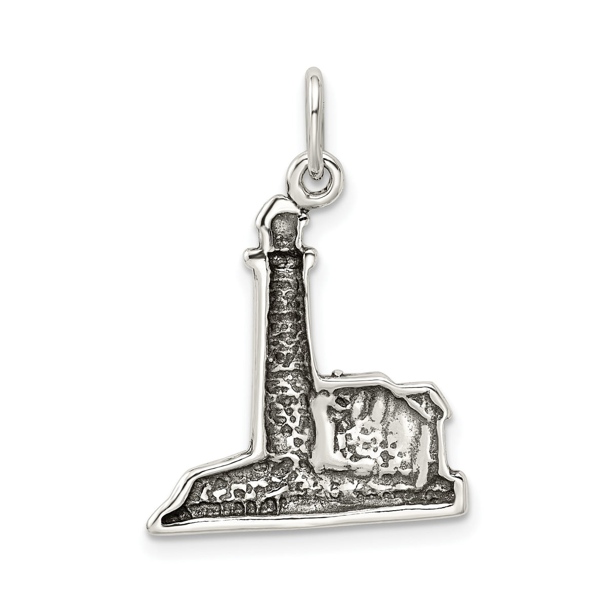 Sterling Silver Lighthouse Pendant with Cabin Design, Nautical Coastal Theme for Women or Unisex Wear
