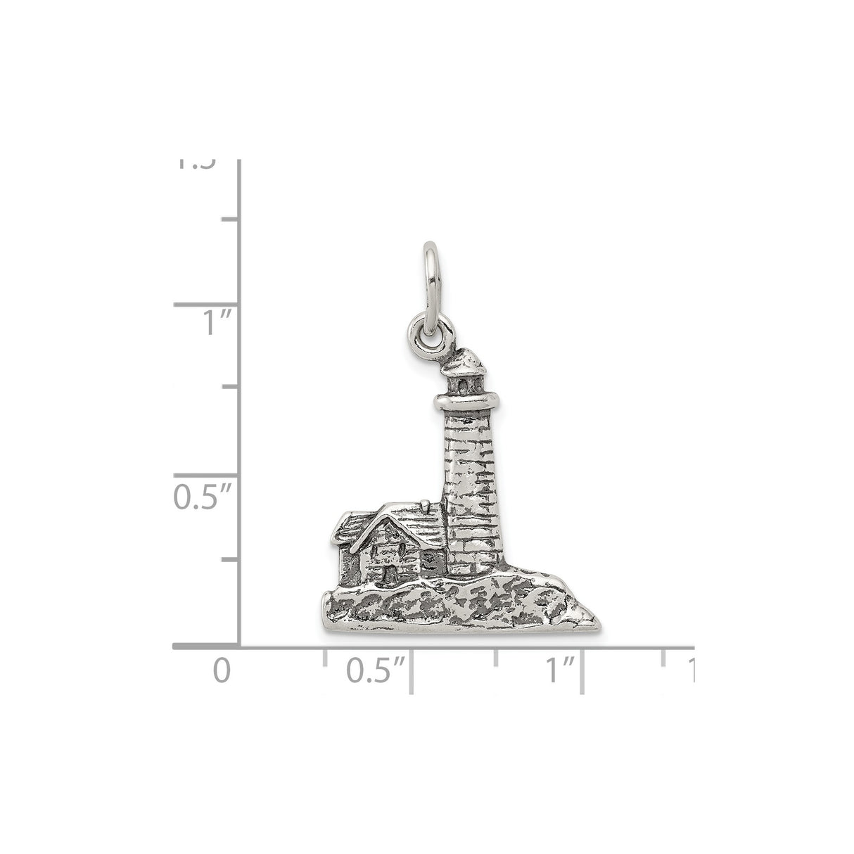 Sterling Silver Lighthouse Pendant with Cabin Design, Nautical Coastal Theme for Women or Unisex Wear