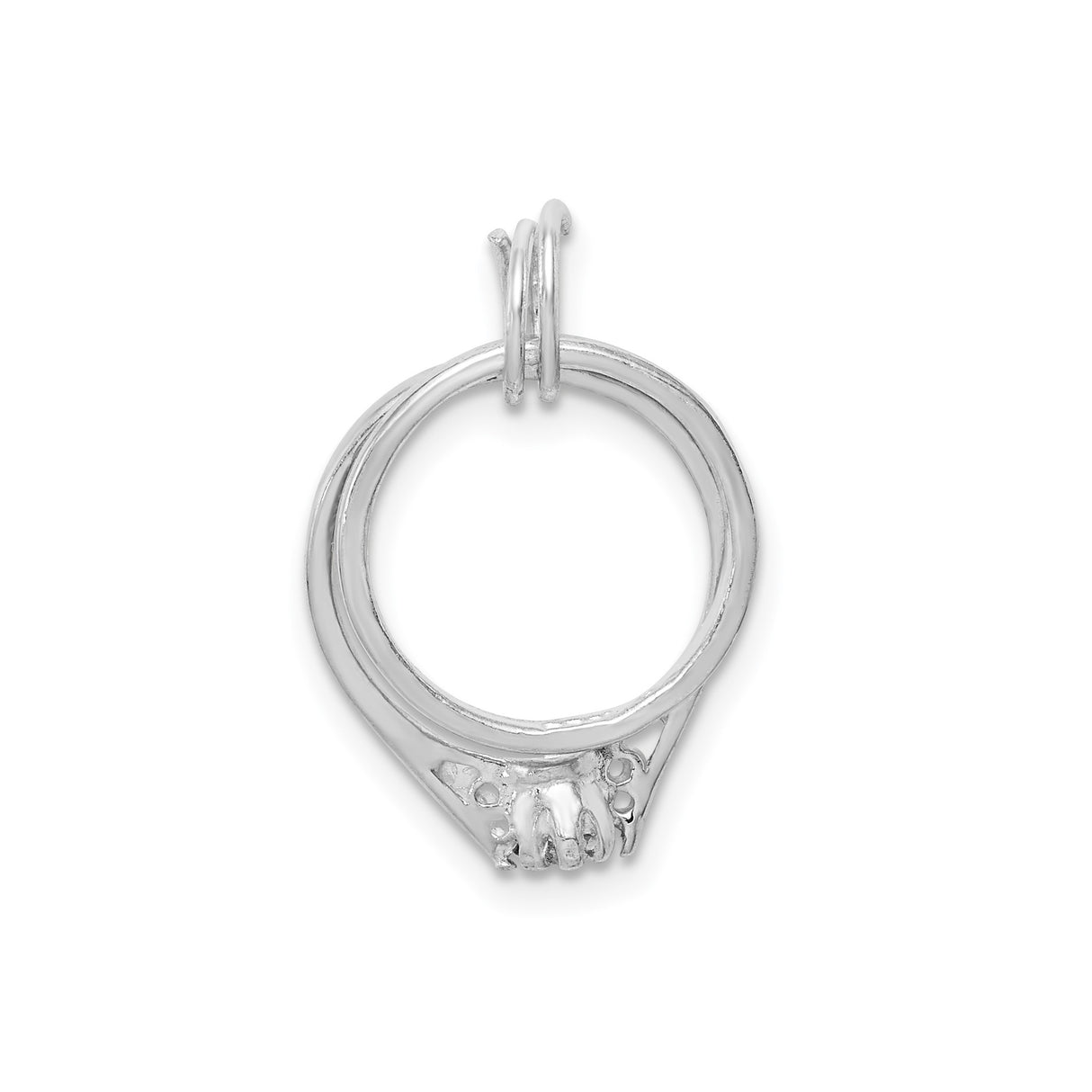 Sterling Silver Claddagh Ring Pendant with Heart and Hands Symbolizing Love and Friendship