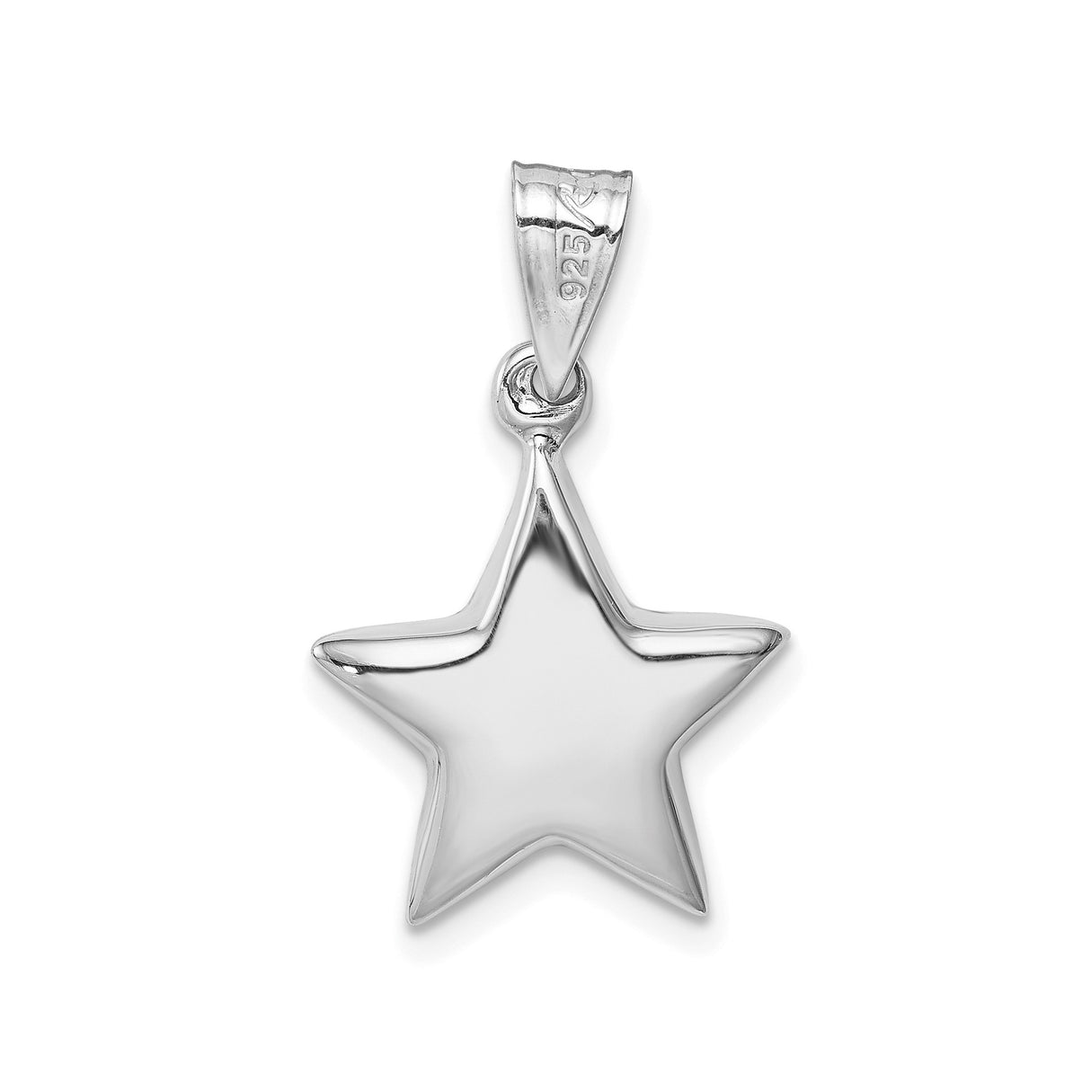 Sterling Silver Star Pendant, Polished Five-Point Design, Minimalist Celestial Jewelry for Women