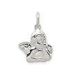 Sterling Silver Angel Pendant with Detailed Cherub Design, Christian Spiritual Charm