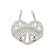 Sterling Silver Heart Split Pendant with Mother and Daughter Engraving, Two-Piece Keepsake Charm