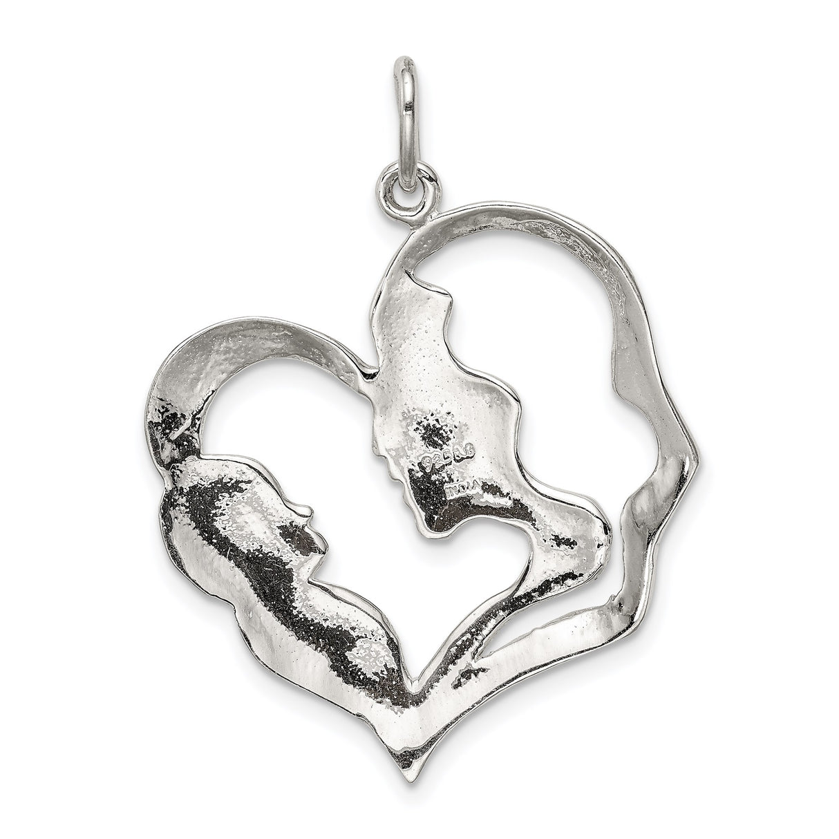 Sterling Silver Heart Pendant Featuring Mother and Outline, Sentimental Jewelry for Women