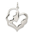 Sterling Silver Heart Pendant Featuring Mother and Outline, Sentimental Jewelry for Women
