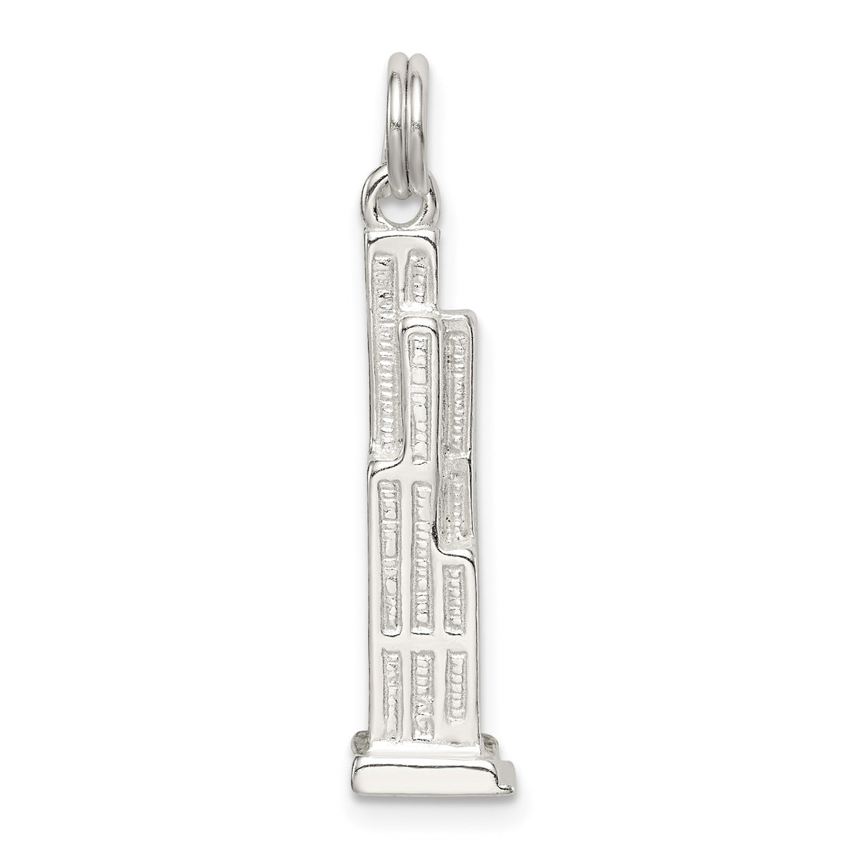 Sterling Silver Willis Tower Pendant, Chicago Skyscraper Charm, Urban Skyline Design