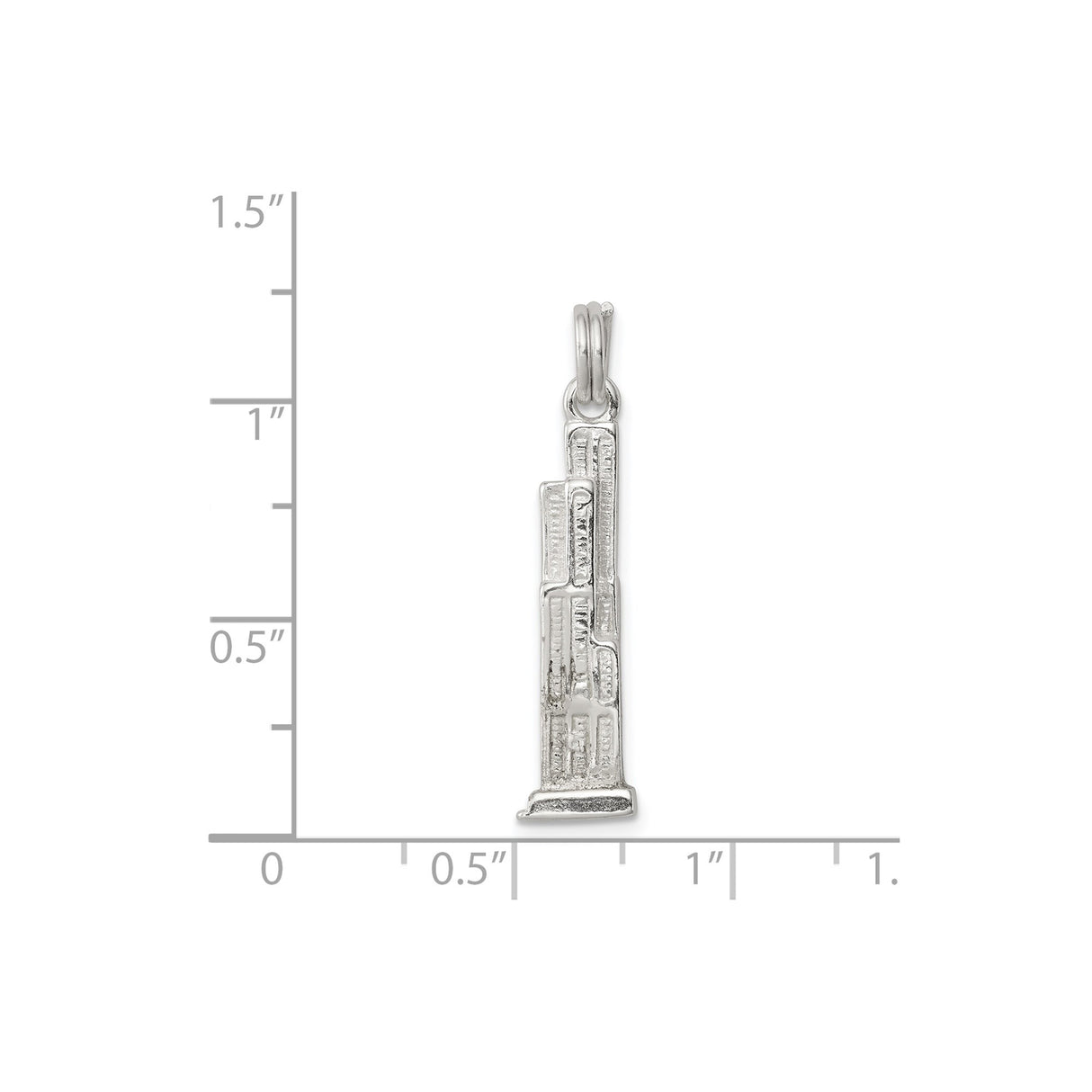 Sterling Silver Willis Tower Pendant, Chicago Skyscraper Charm, Urban Skyline Design