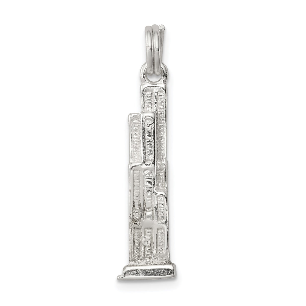 Sterling Silver Willis Tower Pendant, Chicago Skyscraper Charm, Urban Skyline Design