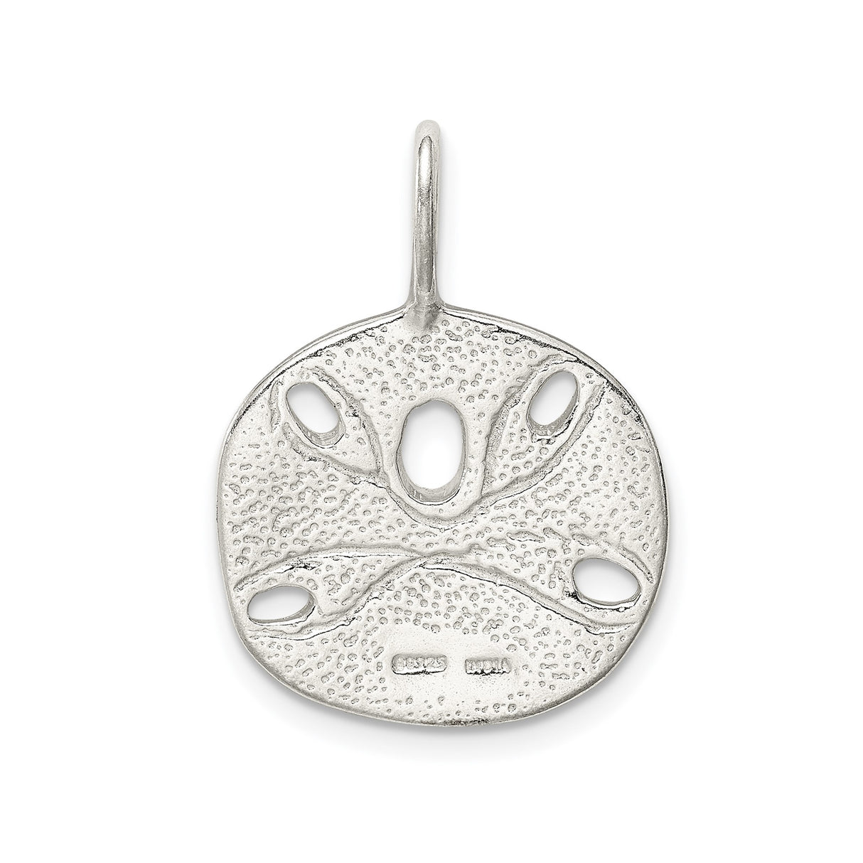 Sterling Silver Sand Dollar Pendant with Textured Cutout Design, Nautical Ocean Theme Jewelry