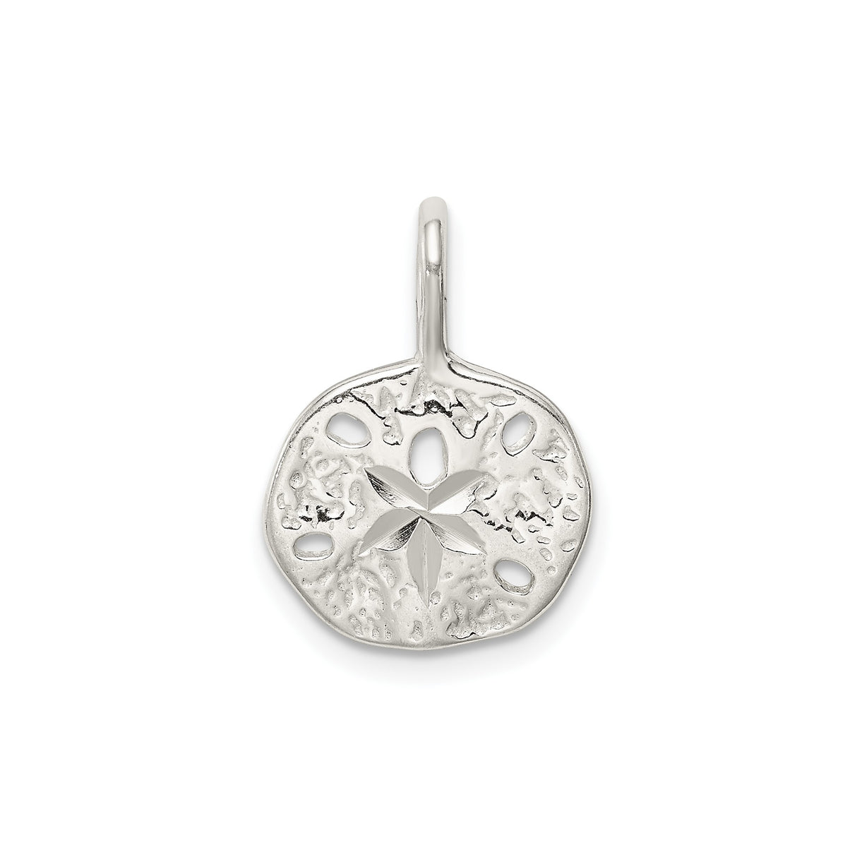Sterling Silver Sand Dollar Pendant, Nautical Coastal Design, Nature-Inspired Sea Life Jewelry
