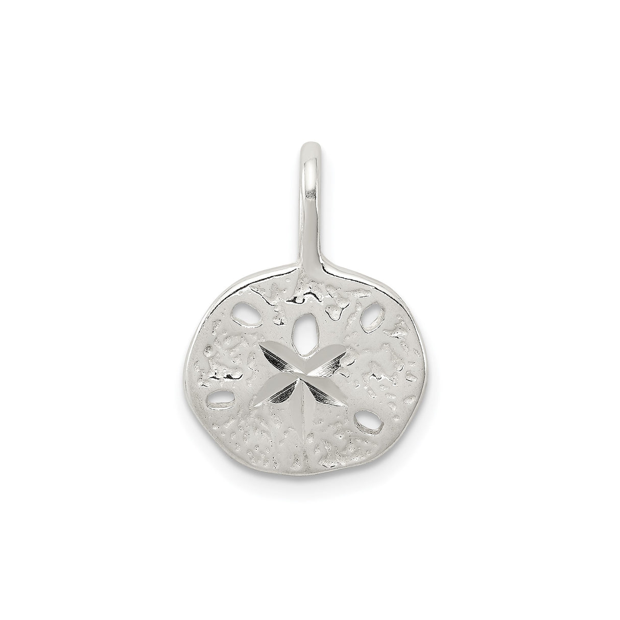 Sterling Silver Sand Dollar Pendant, Nautical Coastal Design, Nature-Inspired Sea Life Jewelry