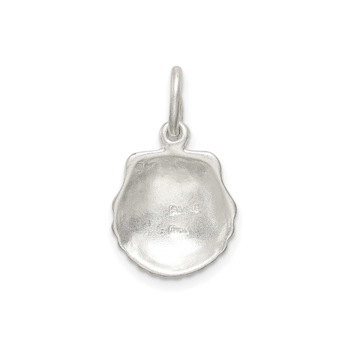 Sterling Silver Pendant, Scallop Shell with Pilgrim Staff, Camino de Santiago Christian Jewelry