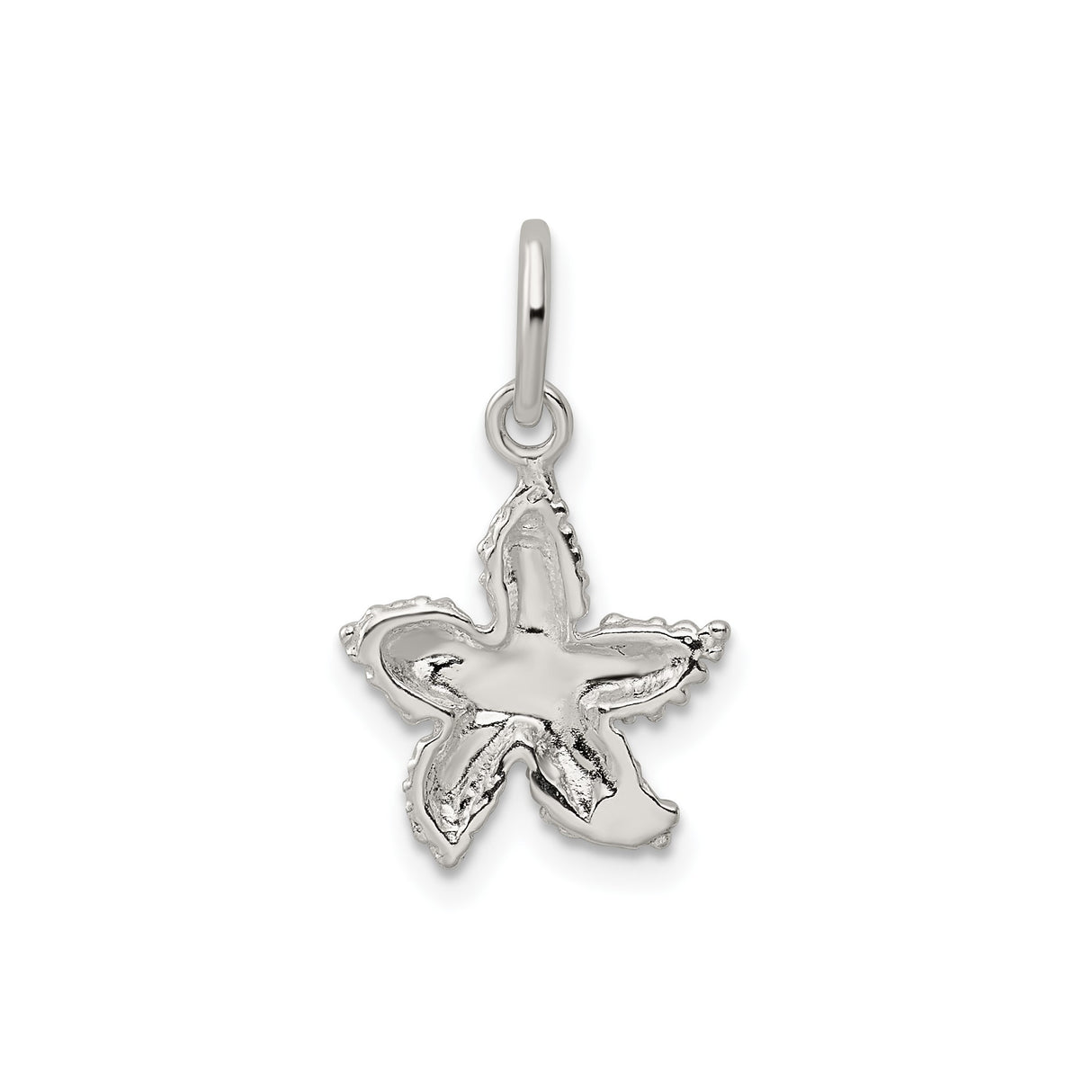 Sterling Silver Starfish Pendant with Textured Ocean Design, Nautical Coastal Charm for Women