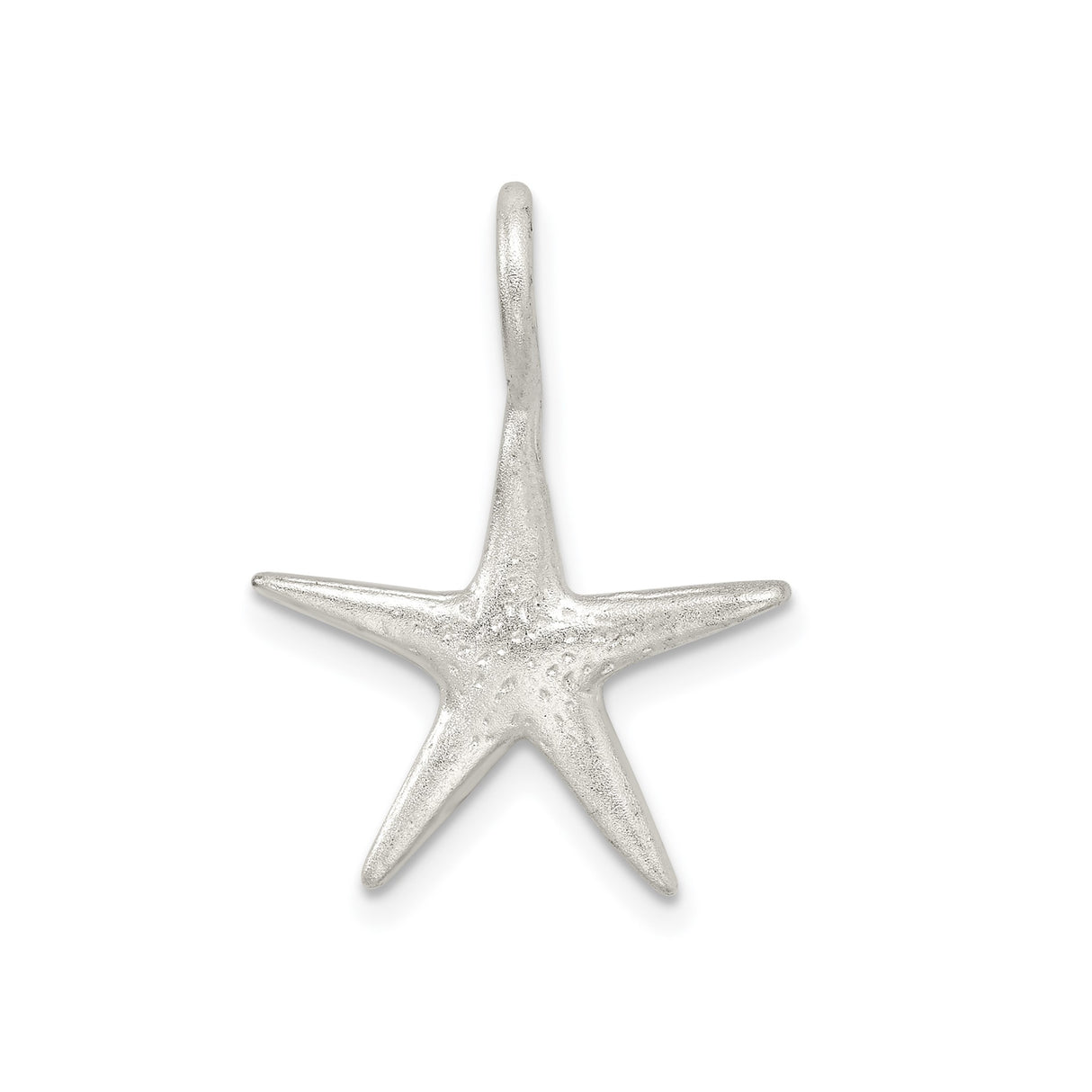 Sterling Silver Starfish Pendant with Textured Finish, Ocean-Inspired Coastal Jewelry for Women