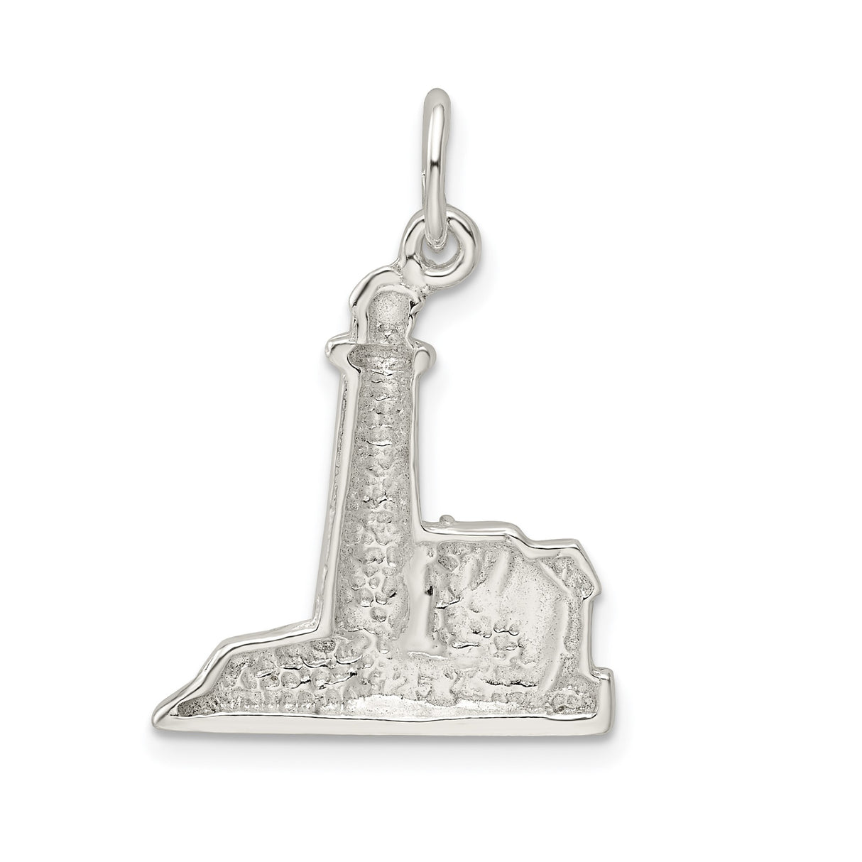 Sterling Silver Lighthouse Pendant with Coastal Scene and Nautical Theme