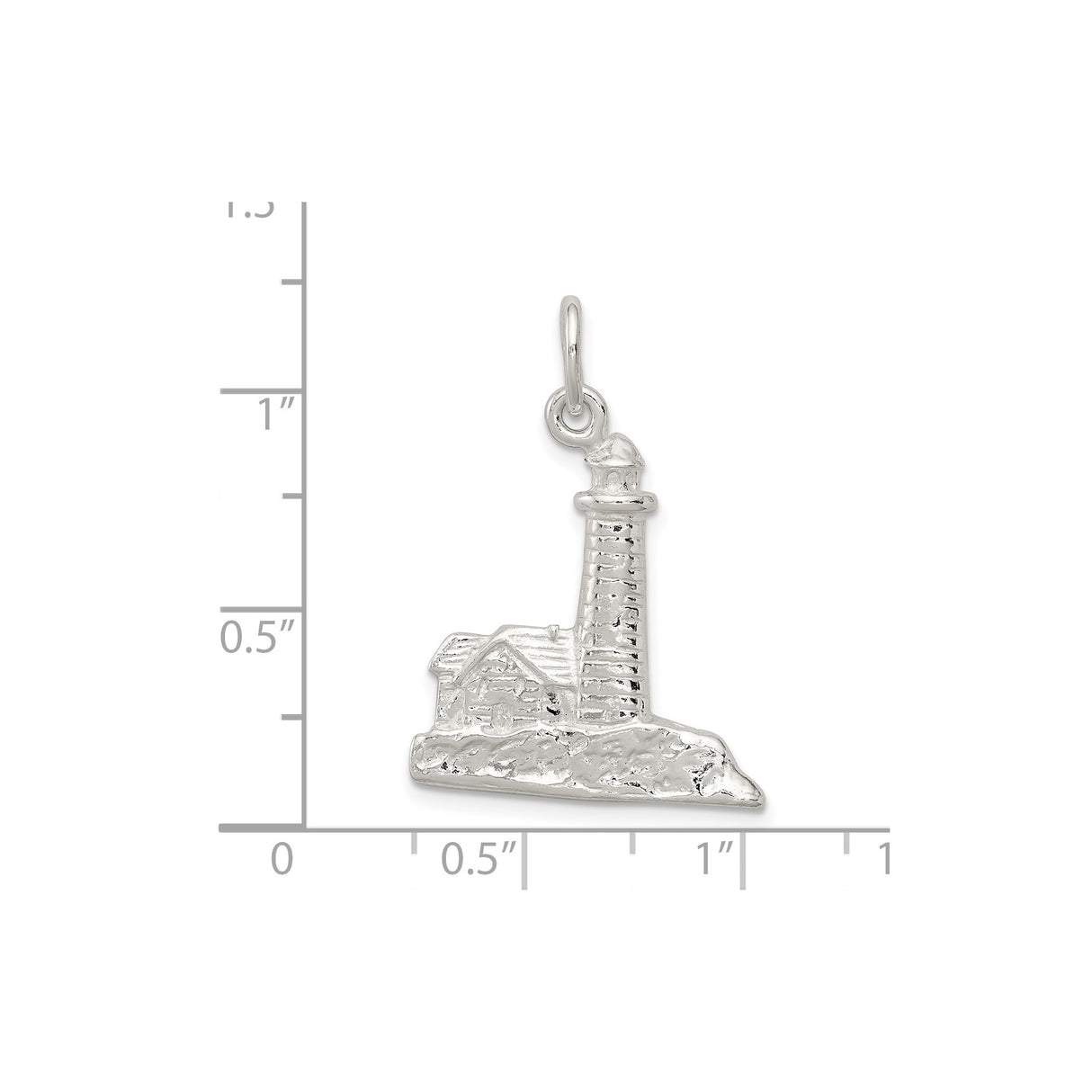 Sterling Silver Lighthouse Pendant with Coastal Scene and Nautical Theme