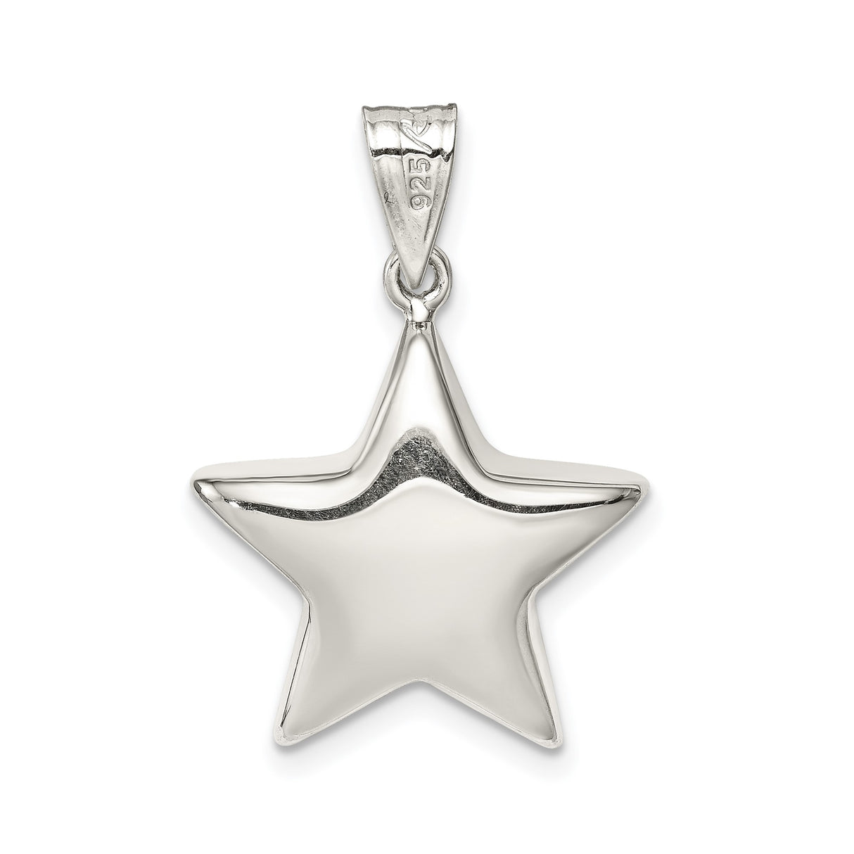 Sterling Silver Star Pendant, Five Point Design with Polished Finish, Minimalist Jewelry for Women