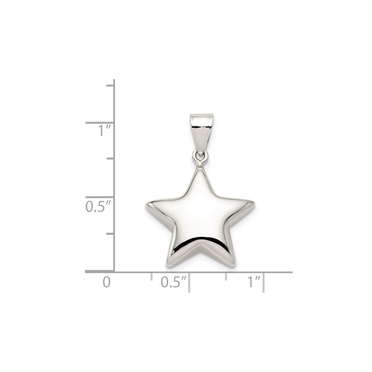 Sterling Silver Star Pendant, Five Point Design with Polished Finish, Minimalist Jewelry for Women