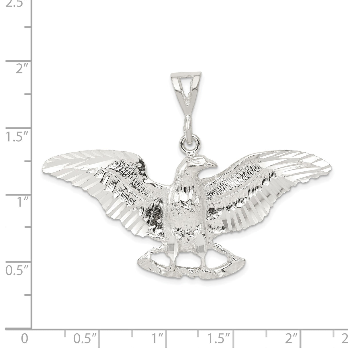 Sterling Silver Eagle Pendant with Spread Wings, Patriotic American Wildlife Charm for Men