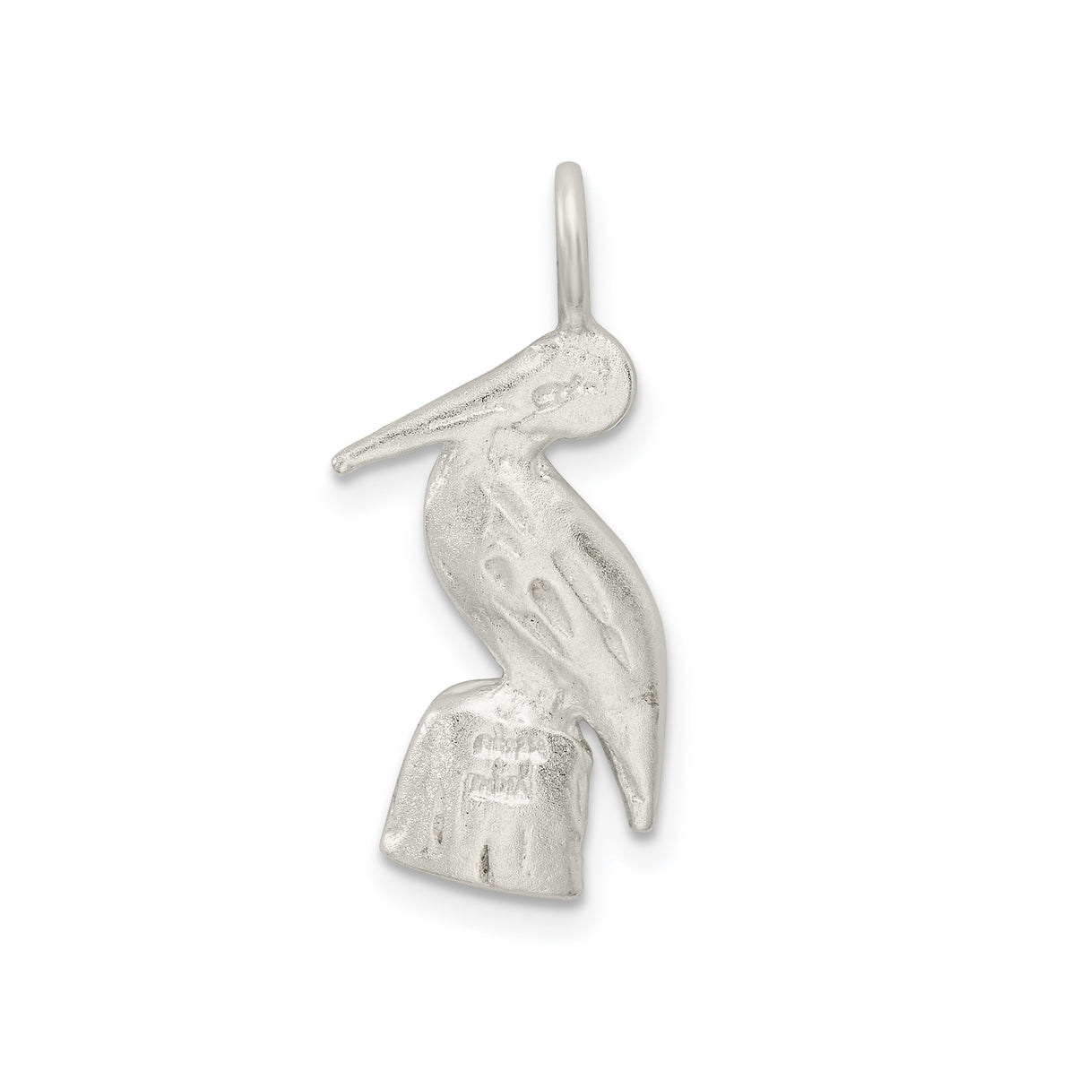 Sterling Silver Pelican Pendant, Textured Coastal Bird Charm, Ocean Wildlife Jewelry