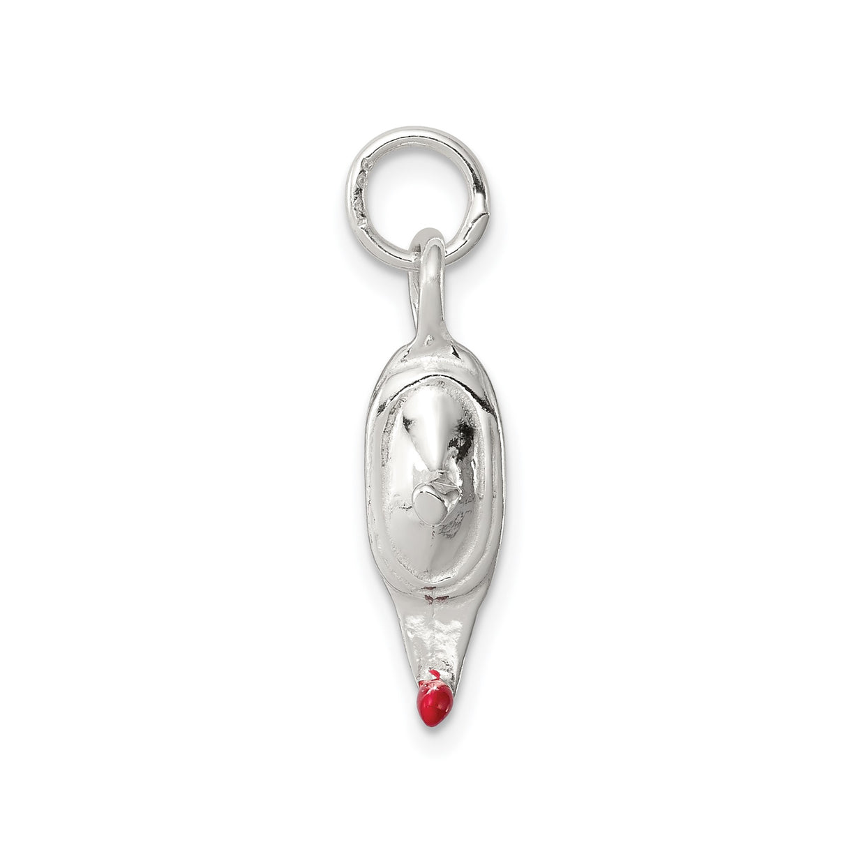 Sterling Silver Dreidel Pendant Charm with Red Accent, Hanukkah Jewish Symbol