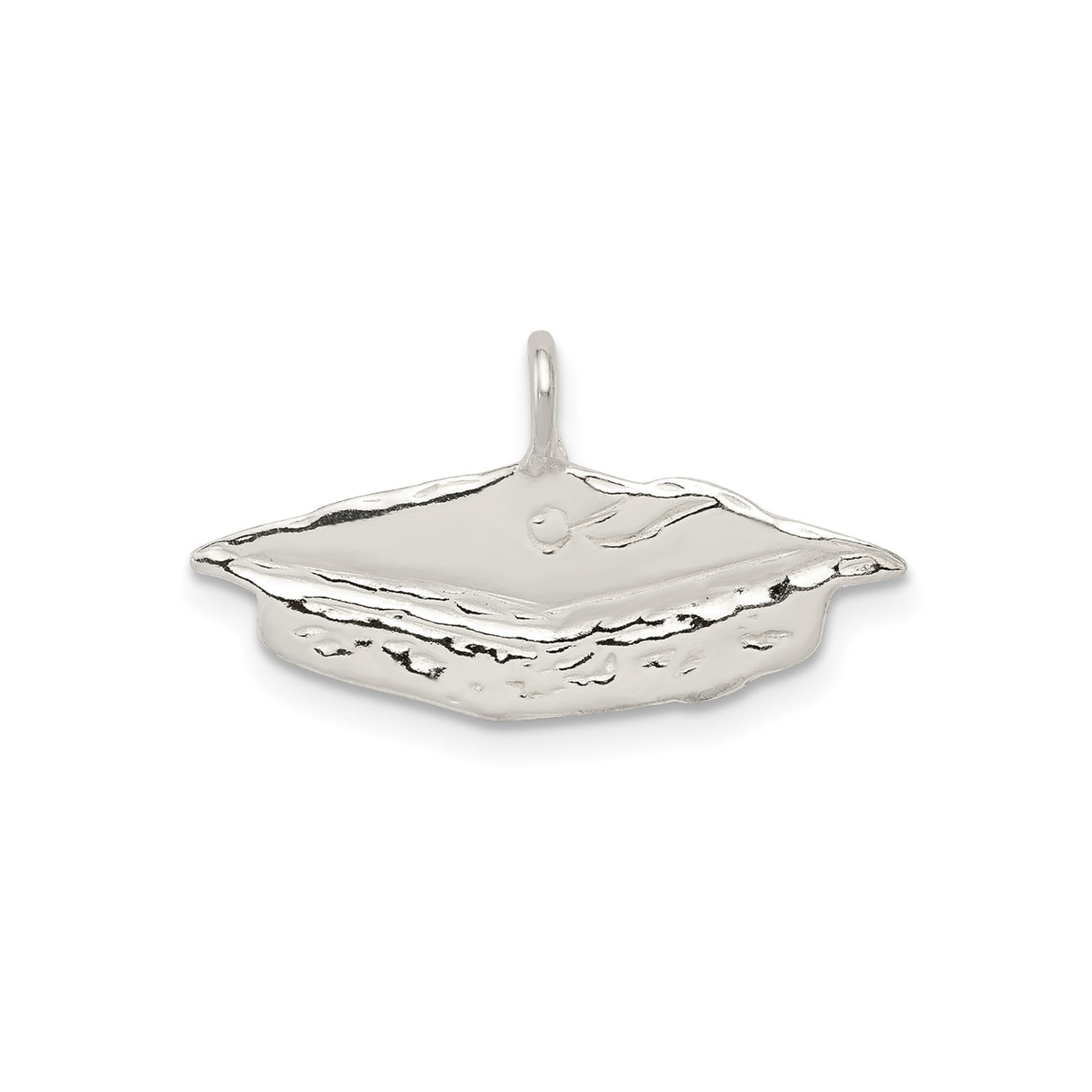 Sterling Silver Boat Pendant with Textured Hand Carved Paper Boat Design, Nautical Jewelry