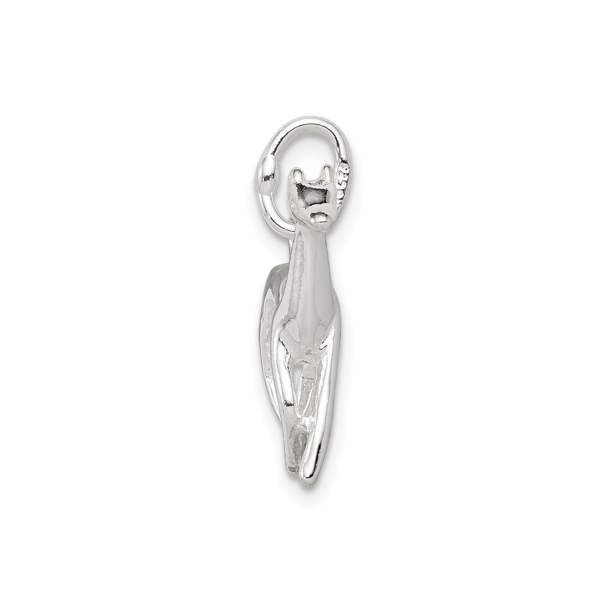 Sterling Silver Greyhound Dog Pendant, Sculpted Hound Charm, Pet Memorial Jewelry