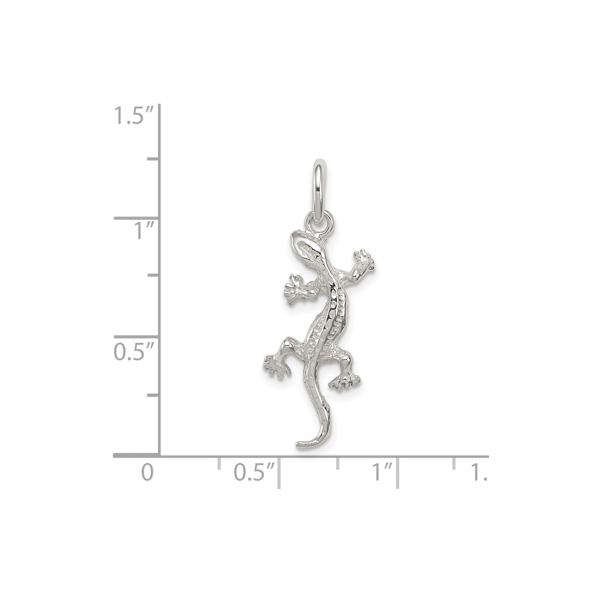 Sterling Silver Lizard Pendant with Detailed Gecko Design, Nature-Inspired Unisex Jewelry