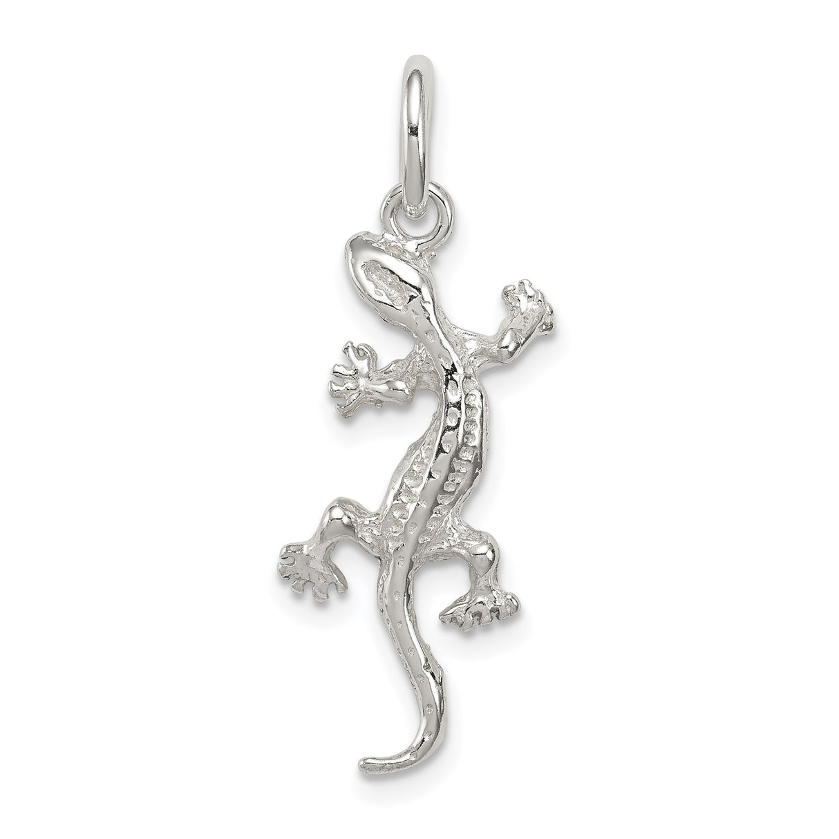 Sterling Silver Lizard Pendant with Detailed Gecko Design, Nature-Inspired Unisex Jewelry