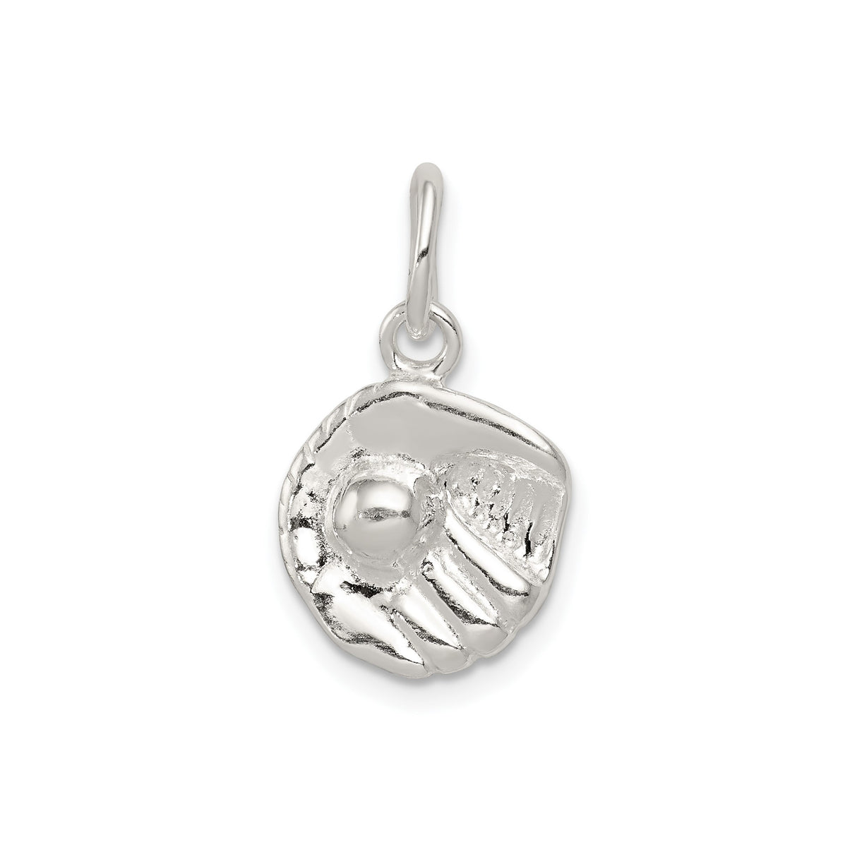 Sterling Silver Baseball Glove Pendant with Mitt and Ball Design, Sports Charm Jewelry