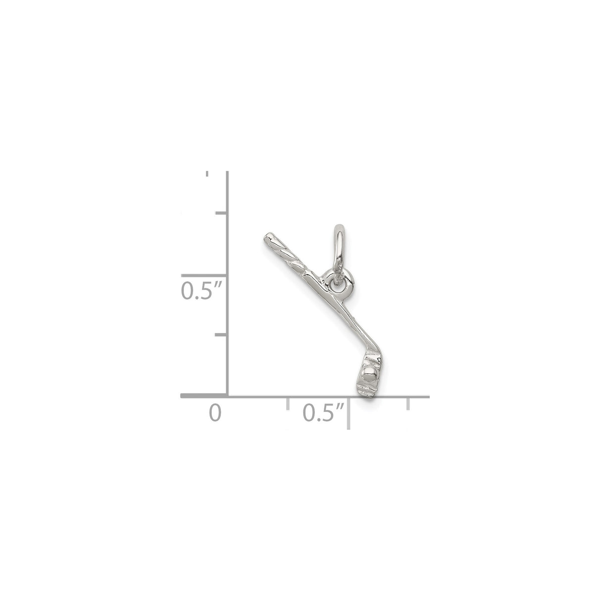 Sterling Silver Hockey Stick Pendant with Puck Detail, Sports Charm for Men or Women