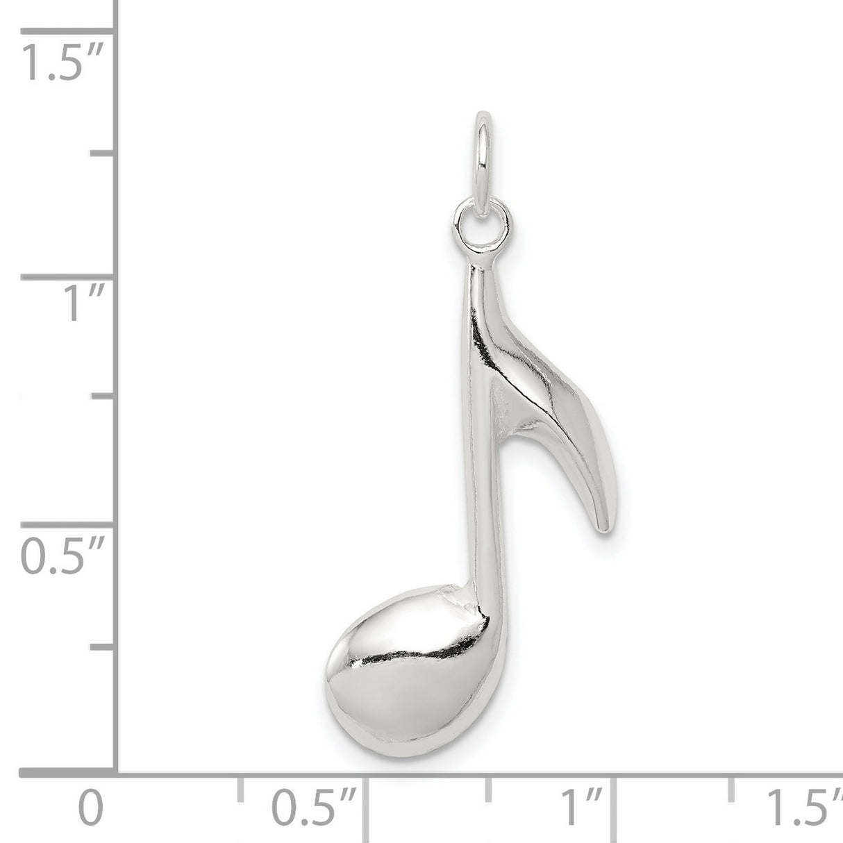 Music Note Charm Pendant in Real 925 Sterling Silver