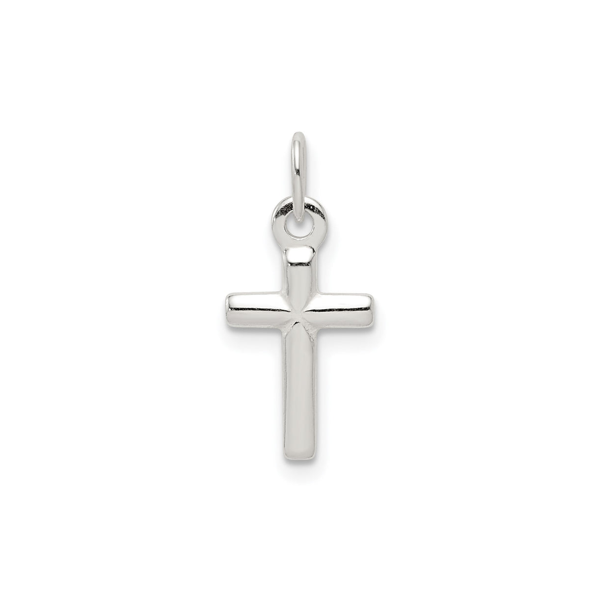 Sterling Silver Cross Pendant, Polished Minimalist Christian Symbol for Men and Women