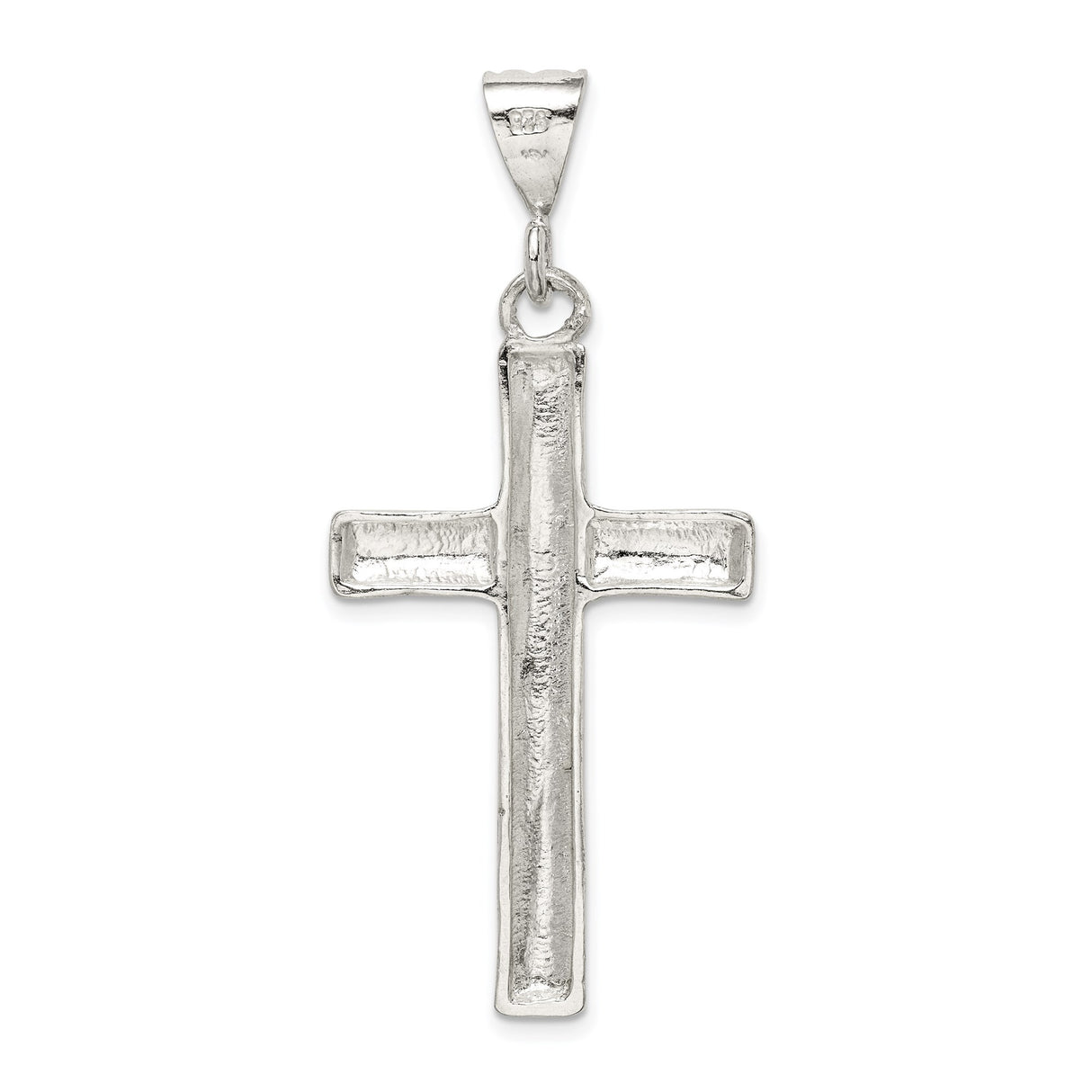 Sterling Silver Latin Cross Pendant with Textured Design, Spiritual Jewelry for Men and Women