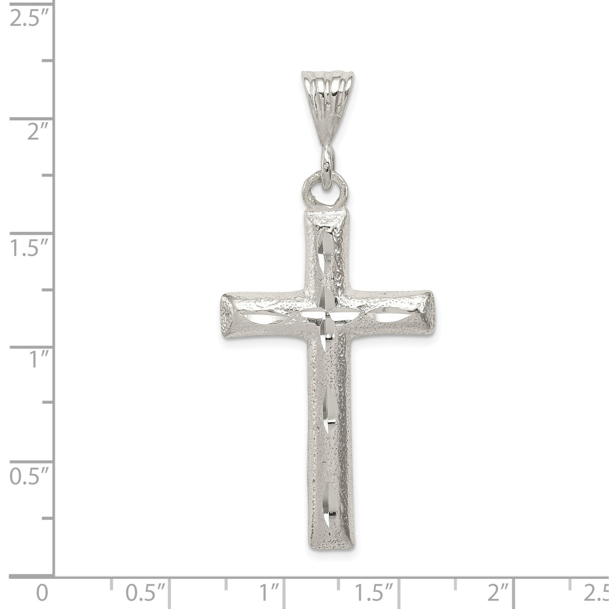 Sterling Silver Latin Cross Pendant with Textured Design, Spiritual Jewelry for Men and Women