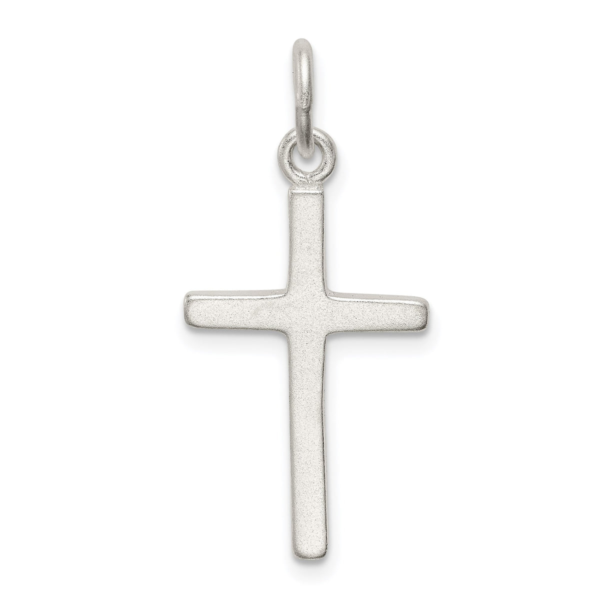 Sterling Silver Cross Pendant with Matte and Polished Finish, Modern Minimalist Design
