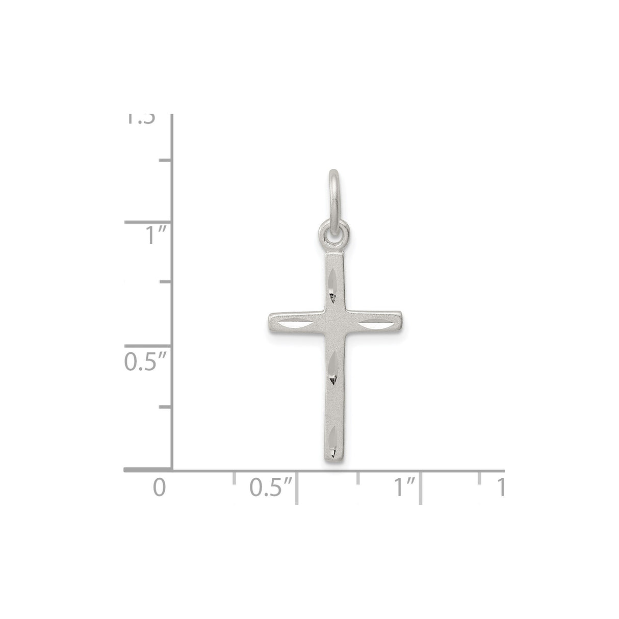 Sterling Silver Cross Pendant with Matte and Polished Finish, Modern Minimalist Design