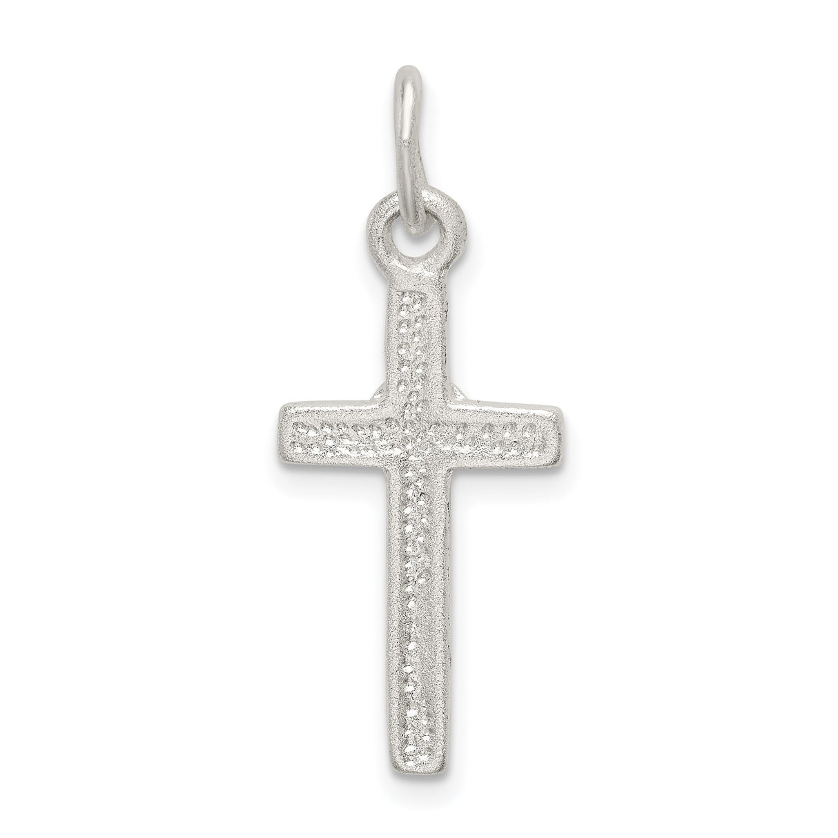Sterling Silver Cross Pendant with Dual Finish Design in Modern Minimalist Style