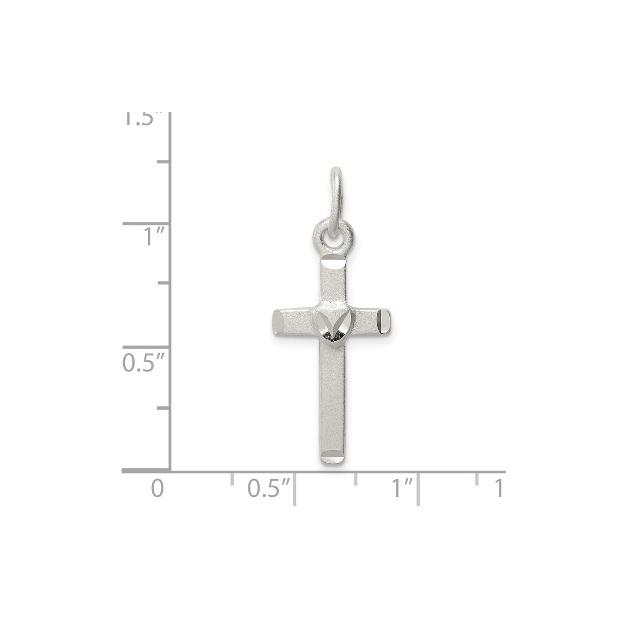 Sterling Silver Cross Pendant with Dual Finish Design in Modern Minimalist Style