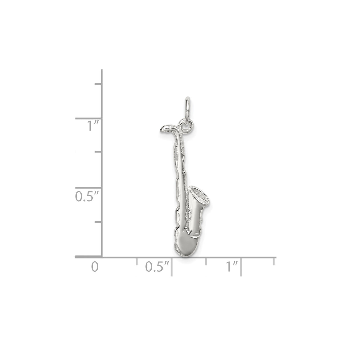 Sterling Silver Saxophone Pendant Charm, Musical Instrument Jewelry for Musicians and Jazz Lovers