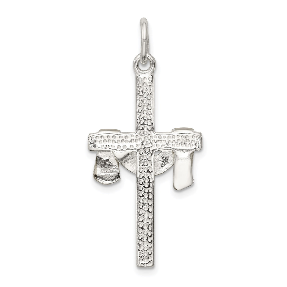 Sterling Silver Cross Pendant with Gold Vermeil, Polished Dual Tone Religious Charm