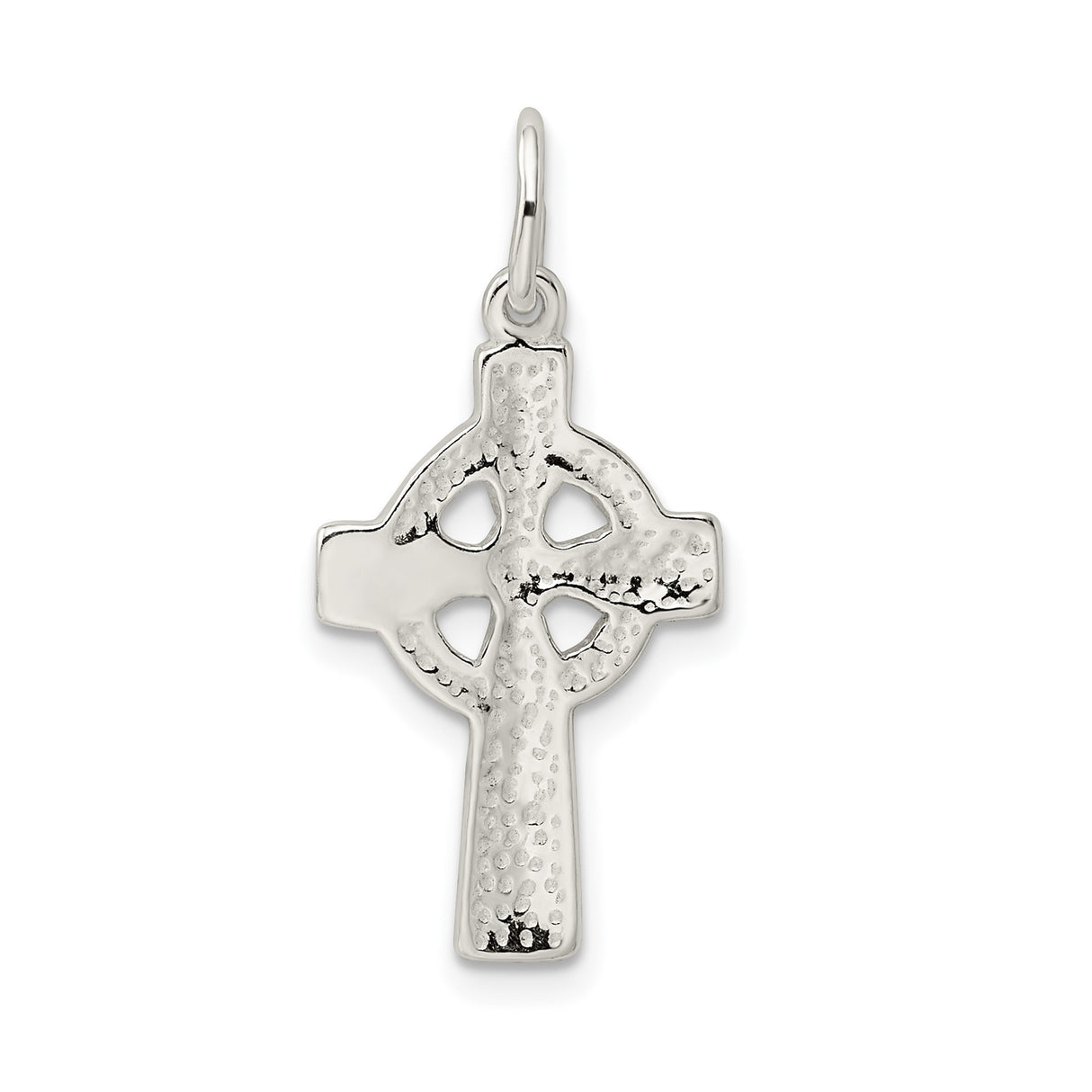 Sterling Silver Celtic Cross Pendant with Irish Knot Design and Halo for Men and Women