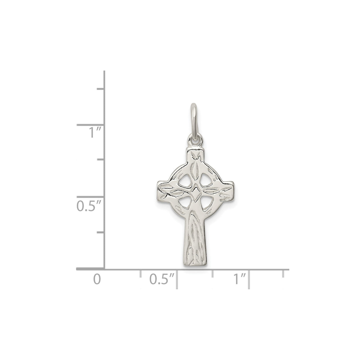 Sterling Silver Celtic Cross Pendant with Irish Knot Design and Halo for Men and Women