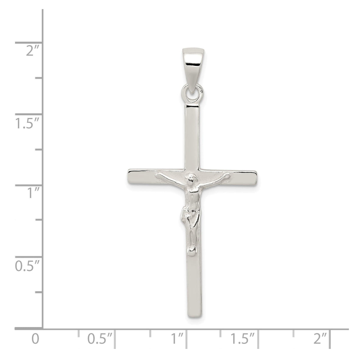 Sterling Silver Crucifix Cross Pendant with Detailed Jesus Figure, Christian Religious Charm