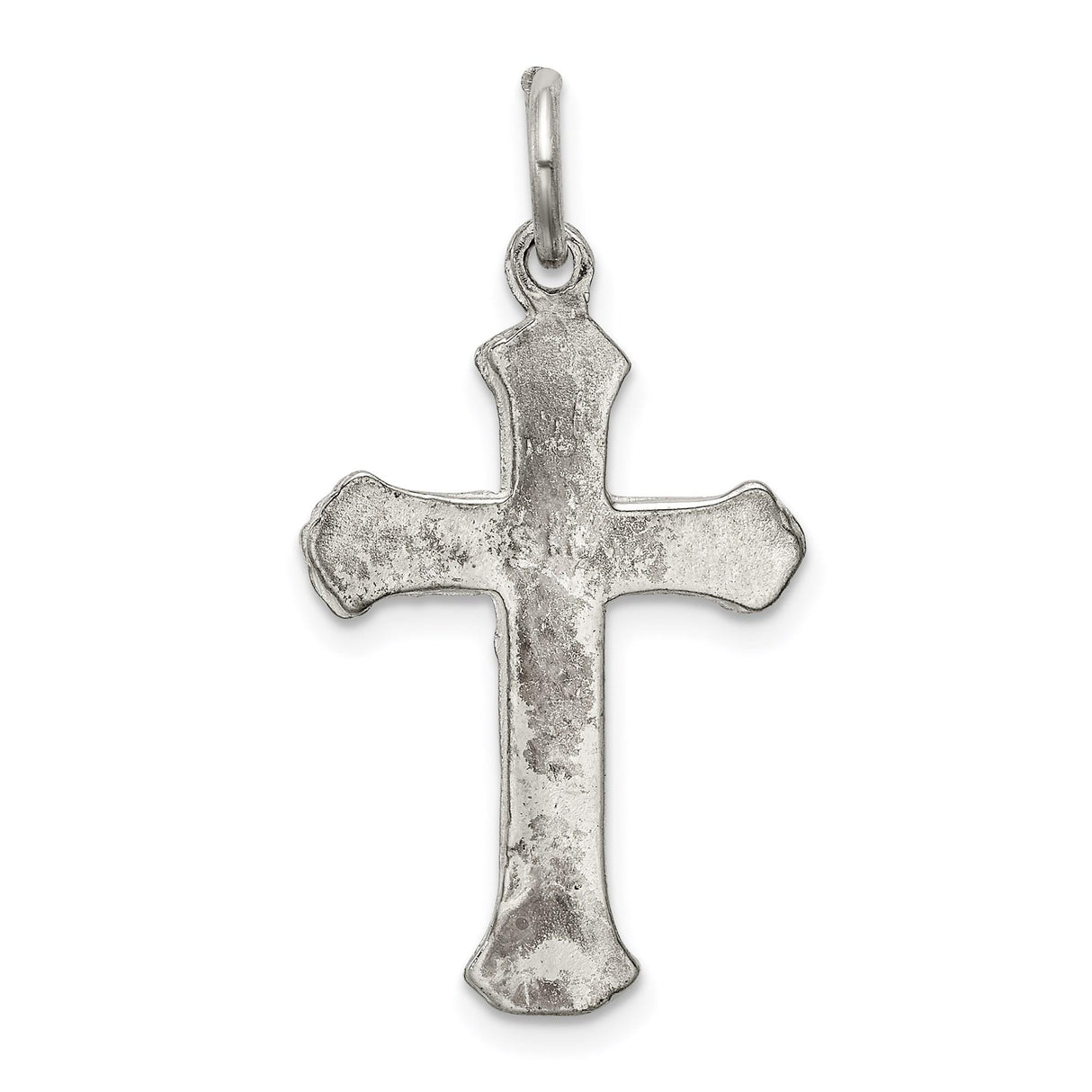 Sterling Silver Crucifix Cross Pendant with Flared Tips and Detailed Jesus Design
