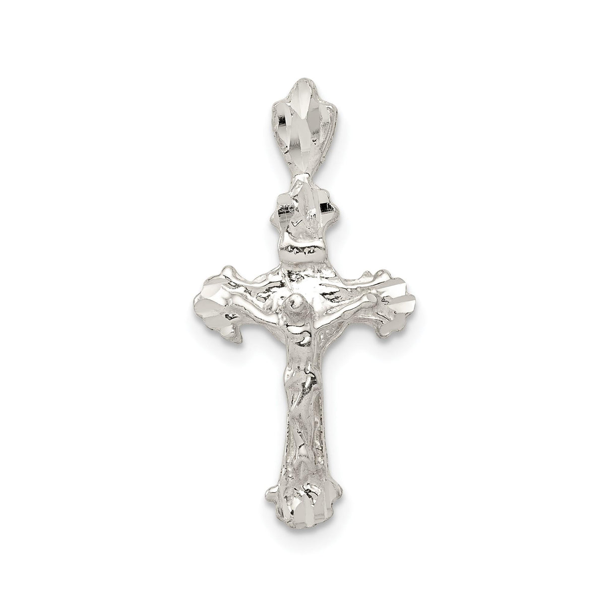 Sterling Silver Crucifix Cross Pendant with INRI Detail, Christian Catholic Design